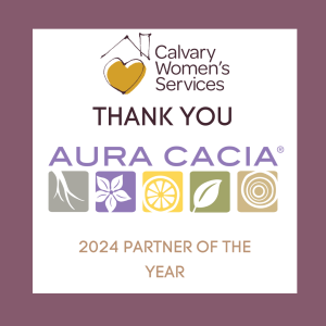 Graphic thanking Aura Cacia for their support